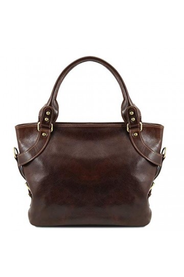 TUSCANY LEATHER Ilenia Sac à épaule Marron foncé