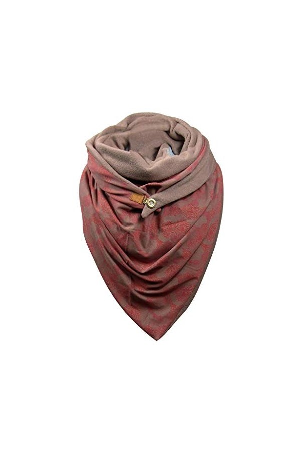 OverDose Soldes Femme Vintage Foulards Chaud Hiver Rétro Imprimé Écharpe Triangle Bouton Pas Cher Châles Décontractés Doux