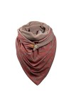 OverDose Soldes Femme Vintage Foulards Chaud Hiver Rétro Imprimé Écharpe Triangle Bouton Pas Cher Châles Décontractés Doux