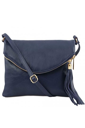 TUSCANY LEATHER TL Young Bag Sac bandoulière avec pompon Bleu foncé