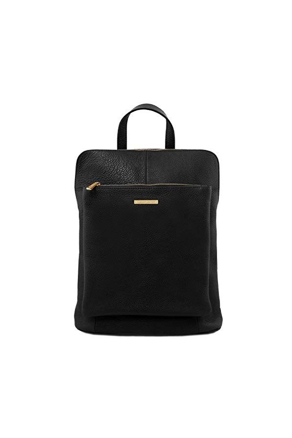 Tuscany Leather TLBag Sac à Dos pour Femme en Cuir Souple Noir