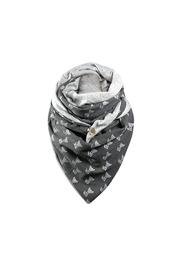 Ensemble bonnet et écharpe pour homme imprimé foulard de mode Soild Femme Dot Soft Button Wrap Châles chauds Écharpe décontra