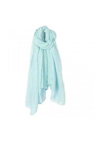 KINTRADE écharpe Longue Couleur Unie pour Femmes enveloppé de Coton rétro Grand châle élégant écharpe Hijab Foulard Vert Ment