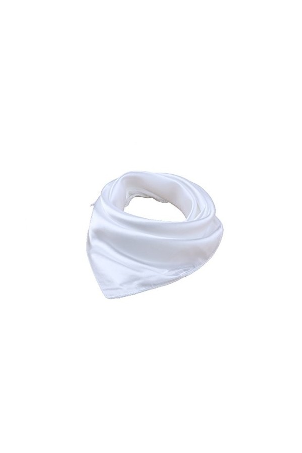 Unisexe Polyvalent Couleur Unie 45% Soie Bandana Foulard de tête Foulard Écharpe de Cou Rouge 