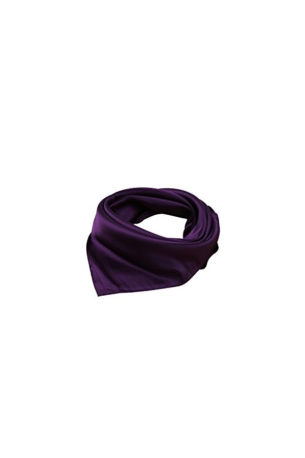 Unisexe Polyvalent Couleur Unie 45% Soie Bandana Foulard de tête Foulard Écharpe de Cou Rouge 
