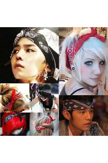 Boolavard 100 % coton, bandanas avec motif cachemire original | Couleur au choix Couvre-chef/Écharpe de cheveux Cou Poignet B