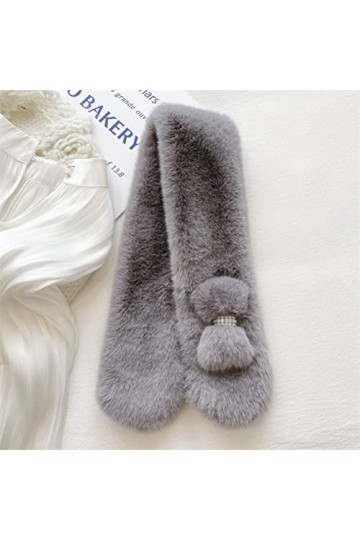 ORANDESIGNE Echarpe Femme Hiver Chaud Chic Et Elegant Fausse Fourrure Echarpe en Polaire Courte Uni Décontracté Douce Tour De