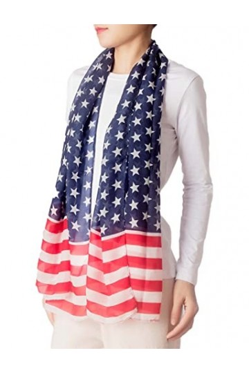 iB-iP Femme Foulard Indicateur Américain Bandana Léger Classique Usa Imprimer, Taille: Taille unique, Drapeau américain