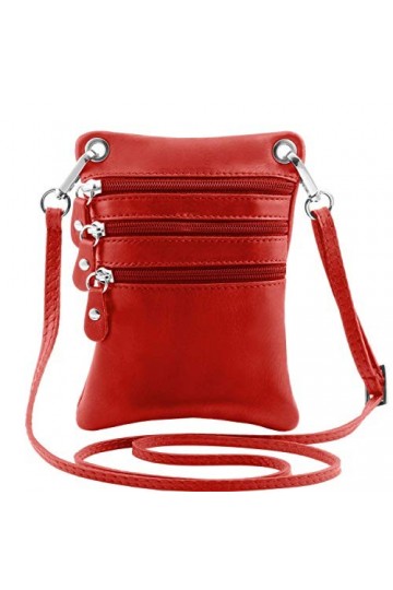 Tuscany Leather TLBag Sac bandoulière en Cuir Souple Rouge