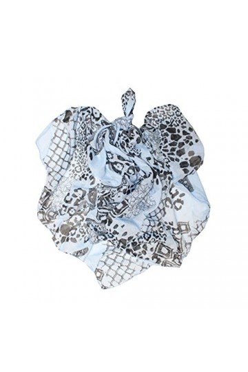 KIKKA MIA - COTON-SOIE Imprimé - Écharpe pour femme fabriquée en Italie - Foulard élégant accessoire écharpe de haute qualité