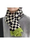Moxeupon Foulards de mode pour femmes | Écharpe tricotée en damier blanc noir | Écharpe douce pour femmes, écharpes épaisses 