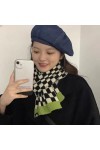 Moxeupon Foulards de mode pour femmes | Écharpe tricotée en damier blanc noir | Écharpe douce pour femmes, écharpes épaisses 