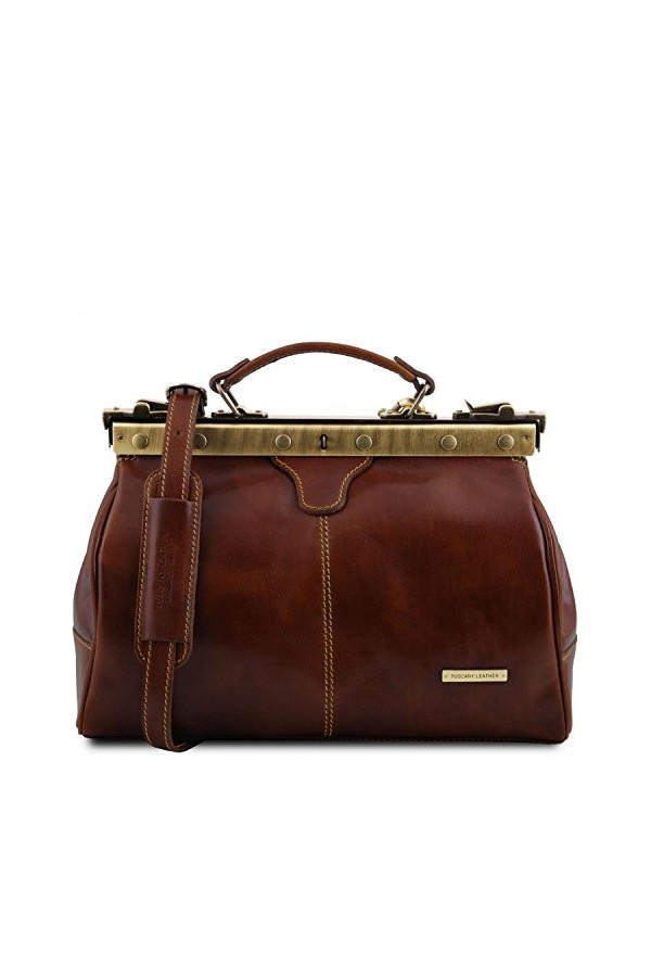 Tuscany Leather - Michelangelo - Mallette infirmière rétro en Cuir - TL10038 Marron 