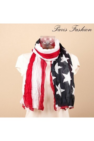 Foulard Echarpe Cheche USA Drapeau Americain Vintage Tendance 160 cm x 100 cm