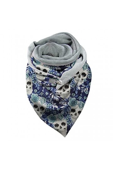 KUKICAT Woman Halloween Foulards Triangle Femme Hiver Pas Cher Écharpe en Cashmere Imprimé Citrouille Chaud Châles Comfortabl