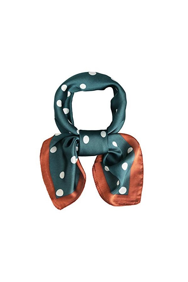 SOJOS Bandanas Vintage Écharpes à Pois Carrés Pour Femmes 27 x 27 en Soie Comme un Foulard La grâce du Collier SC317 Avec