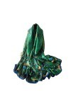 pu ran Hiver Chauds Grandes écharpes, Foulards De Plume De Paon De Mode Femmes Soie Couvrent Foulard Plage Voyage Châle Vert