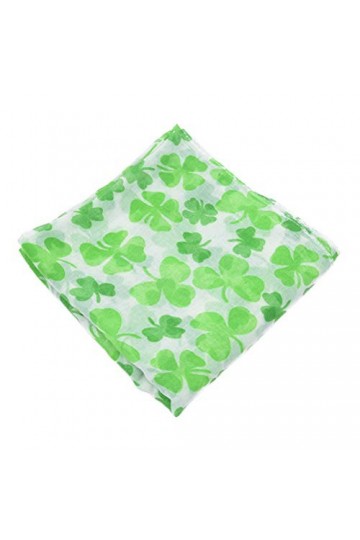 Foulard imprimé trèfle élégant pour femme et fille vert accessoire de la Saint-Patrick
