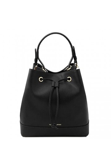 TUSCANY LEATHER Minerva Sac secchiello pour femme en cuir Noir
