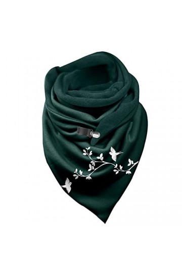 Écharpe dhiver pour femme - Écharpe triangulaire chaude à carreaux et boutons - Poncho personnalité - Foulards triangulaires