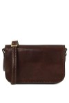 Tuscany Leather Carmen - Sac bandoulière en cuir avec rabat Marron foncé - TL141713/5