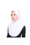 Hijab Casquette Femmes Chapeau Couverture Intérieur Musulman Foulard Complet Écharpe Islamique Écharpe Rouge, Blanc., taille 