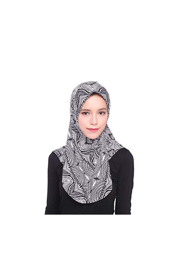 Hijab Casquette Femmes Chapeau Couverture Intérieur Musulman Foulard Complet Écharpe Islamique Écharpe Rouge, Blanc., taille 