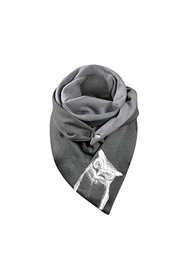 Foulard en mousseline femme noir écharpes enveloppantes impression douce mode chaud décontracté femmes foulards boutons échar