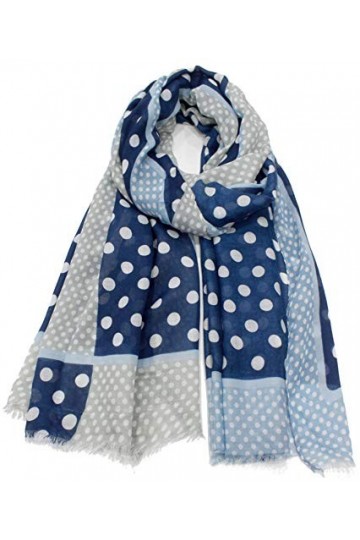 Van Der Rich ® - Foulard à pois - Femme Bleu 