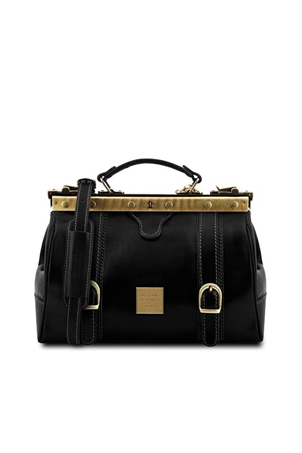 Tuscany Leather - Monalisa - Mallette infirmière rétro en Cuir avec Boucles - TL10034 Marron 