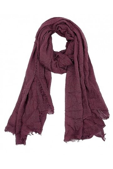 Van Der Rich ® - Foulard Echarpe Froissé Cache Cou Homme Femme 40-Bordeaux, TU 
