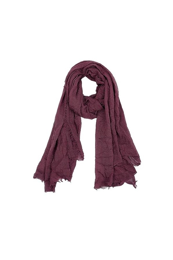 Van Der Rich ® - Foulard Echarpe Froissé Cache Cou Homme Femme 40-Bordeaux, TU 