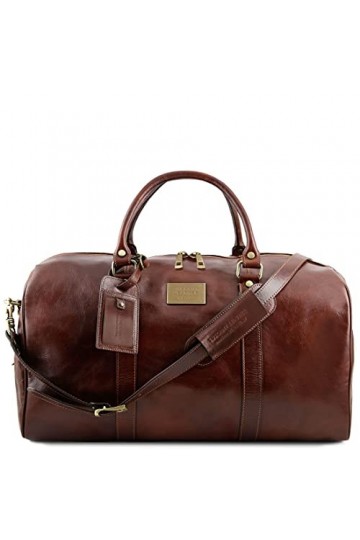 Tuscany Leather TL Voyager - Sac de Voyage en Cuir avec Poche à larrière - Grand modèle - TL141247 Marron 
