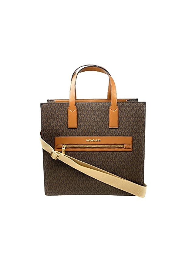 MICHAEL KORS KENLY LARGTE TOTE SHOULDER BAG SATCHEL BROWN PVC