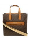 MICHAEL KORS KENLY LARGTE TOTE SHOULDER BAG SATCHEL BROWN PVC
