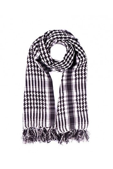 Trendfinding Foulard palestinien - Longue écharpe à carreaux - Noir