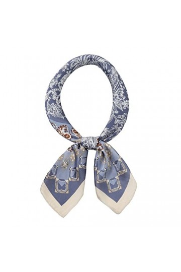 RIIQIICHY Petit Foulard Carré de Soie Multi-motifs pour Femmes Accessoires Élégants 70 * 70cm
