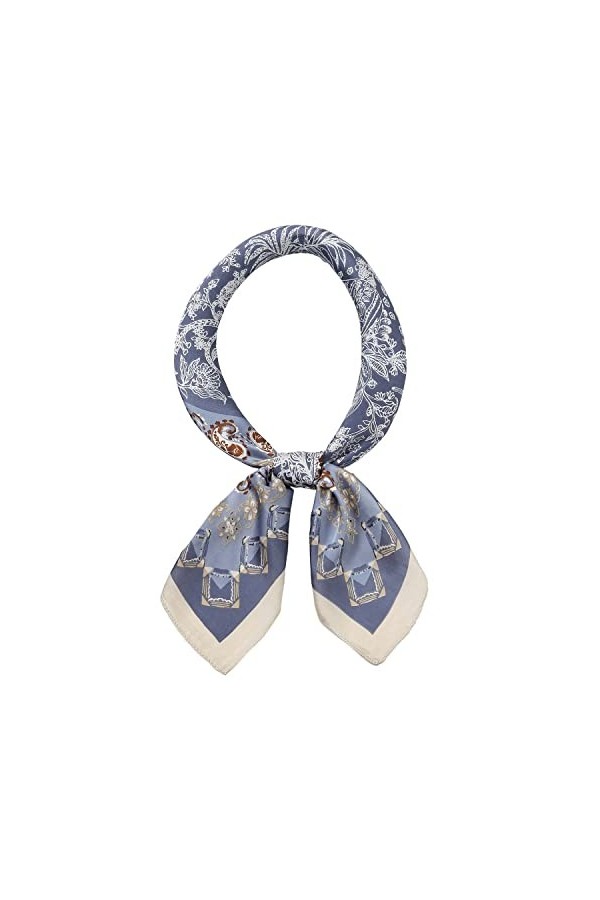 RIIQIICHY Petit Foulard Carré de Soie Multi-motifs pour Femmes Accessoires Élégants 70 * 70cm