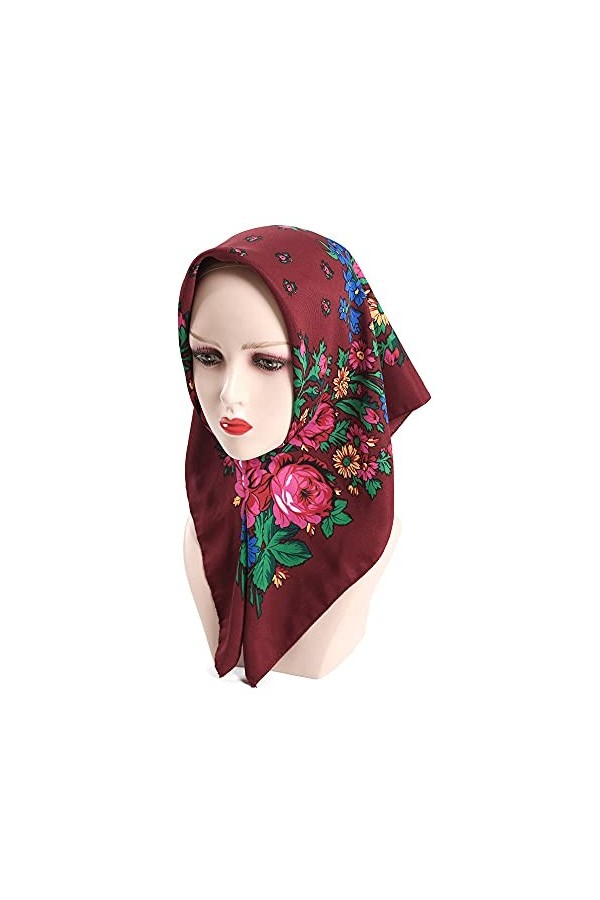 guaizhou Foulard carré russe ukrainien couvre-chef musulman hijab châle turban en tissu raditionnel