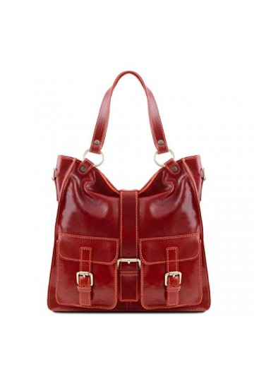 TUSCANY LEATHER Melissa Sac pour femme en cuir Rouge