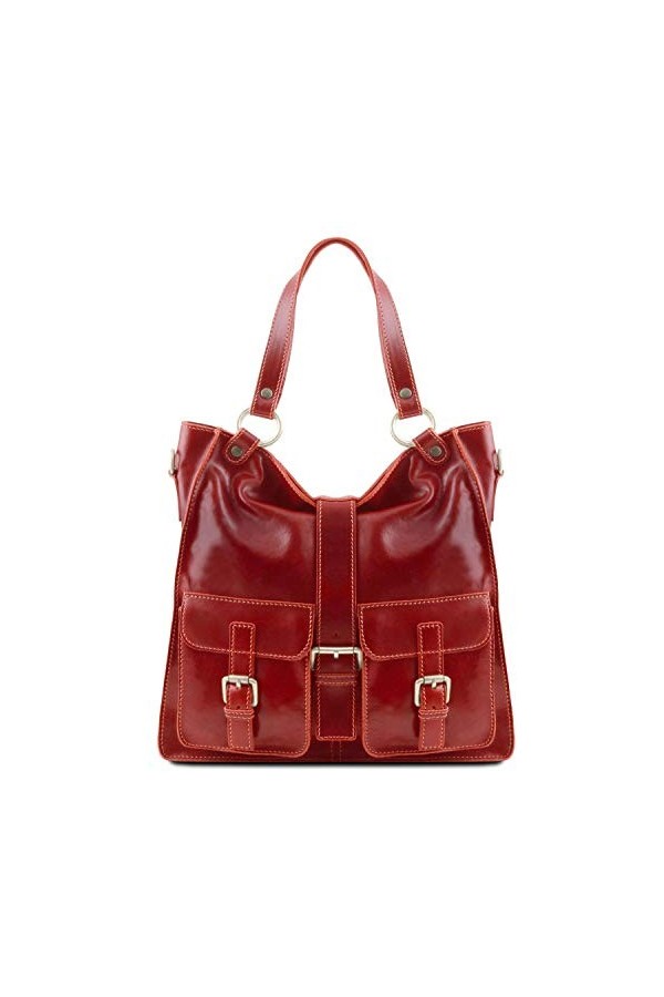 TUSCANY LEATHER Melissa Sac pour femme en cuir Rouge