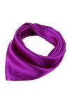 ROICHIC Foulard Carré Uni en Satin Elégant Chic OL Classique Multicolore 57x57CM Couleur 3x2pcs ,S,Violet