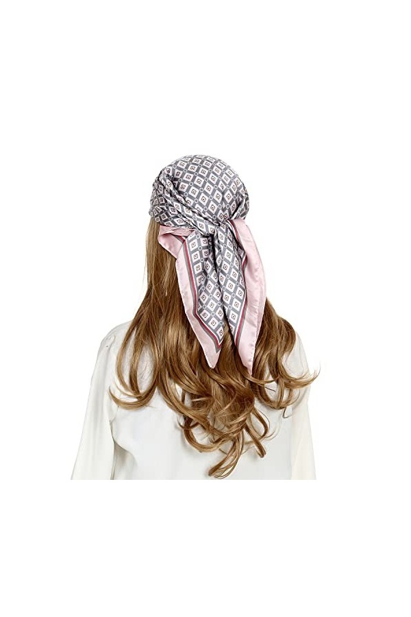 RIIQIICHY Petit Foulard Carré de Soie Multi-motifs pour Femmes Accessoires Élégants 70 * 70cm
