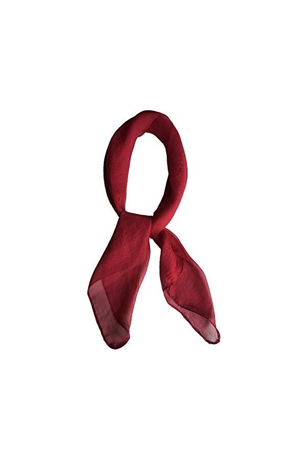 Topmode Foulard carré 70cm couleur unie Femmes/Enfants Bordeaux 