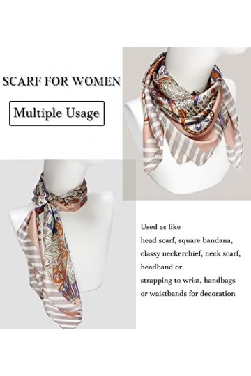 Foulard carré en soie de taille moyenne – 69,1 cm en satin pour femme, léger pour dormir, 13 - Rose, 70X70cm