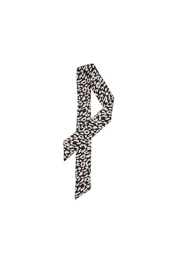 Allegra K Écharpe Skinny Motif Imprimé Animal Léopard Foulards Long Cou Bandeau Pour Femme Noi Taille unique