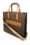 MICHAEL KORS KENLY LARGTE TOTE SHOULDER BAG SATCHEL BROWN PVC