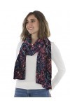 Coline - Foulard élégant imprimé cachemire - Couleur : Marine