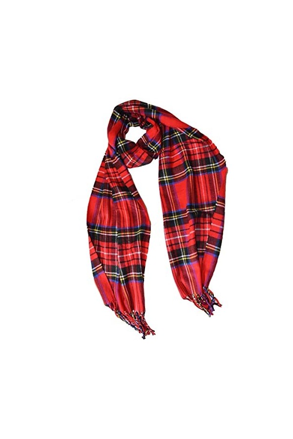 Écharpe écossaise rouge super douce pour homme et femme