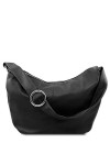 TUSCANY LEATHER Yvette Sac hobo en cuir souple Noir